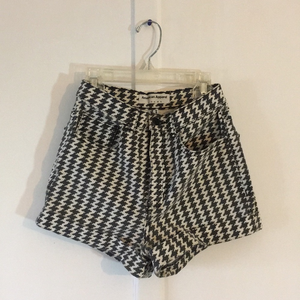 American Apparel houndstooth high waisted shorts